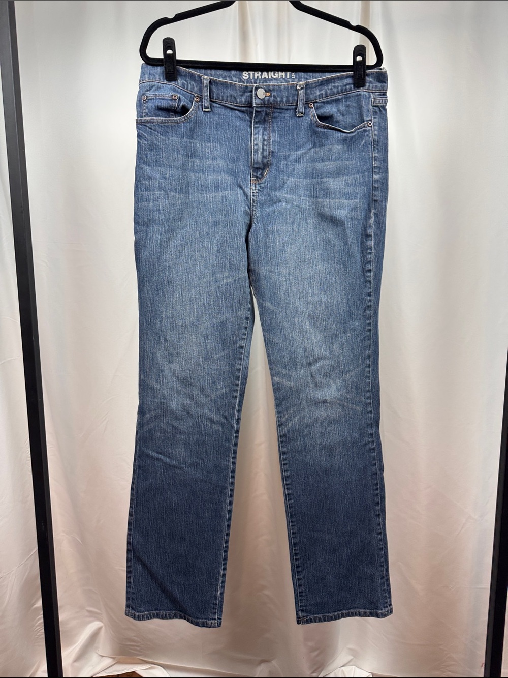 New York & Company Straight Leg Jeans Size 16 Tall Medium Wash Denim - Picture 2 of 12
